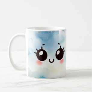 Shy Smile Watercolor Emogi Coffee Mug