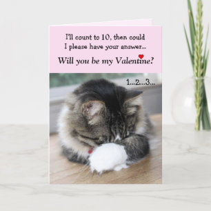 Shy Valentine Kitty Card