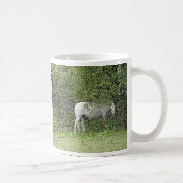 Shy White Horse Mug (Right)