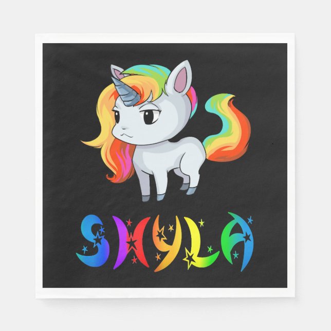 Shyla Unicorn Napkin (Front)