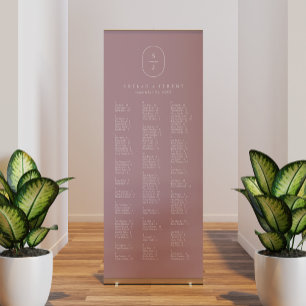 SHYLAH Dusty Rose Boho Lilac Wedding Seating Chart Retractable Banner