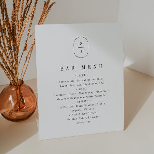 SHYLAH Elegant Boho Neutral Wedding Bar Menu Sign