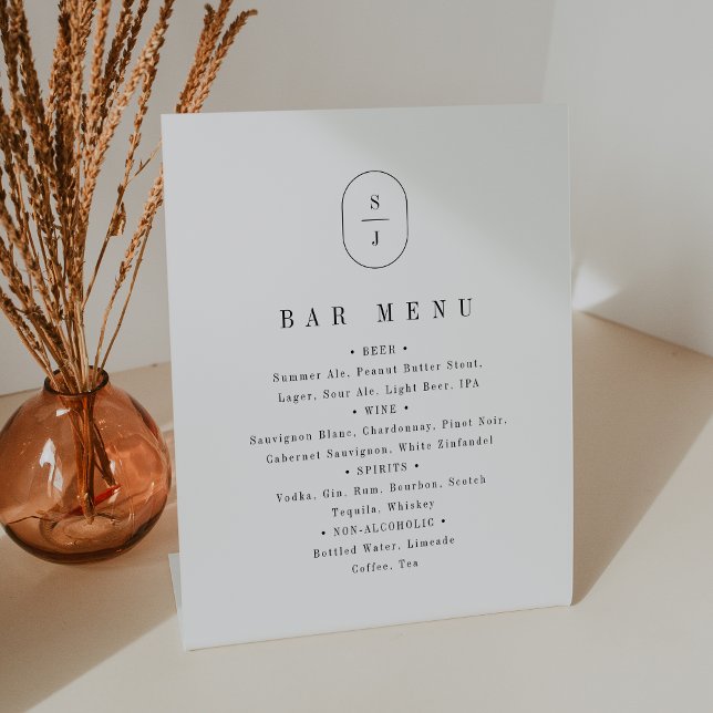 SHYLAH Elegant Boho Neutral Wedding Bar Menu Sign (SHYLAH Elegant Boho Neutral Wedding Bar Menu Sign)