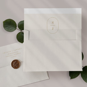 SHYLAH Gold and Cream Wedding Invitation Envelopes