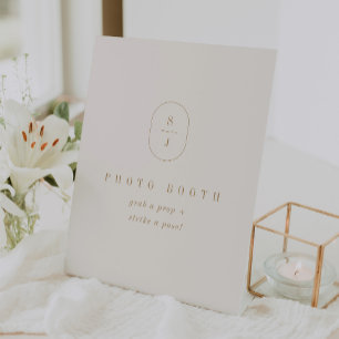 SHYLAH Gold Cream Boho Vintage Wedding Photo Booth Pedestal Sign