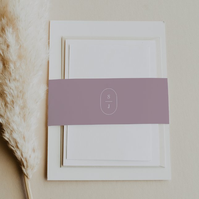SHYLAH Mauve Lilac Simple Modern Purple Wedding Invitation Belly Band (SHYLAH Mauve Lilac Simple Modern Purple Wedding Invitation Belly Band)