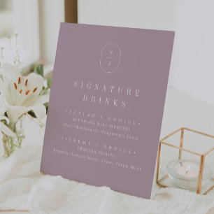SHYLAH Mauve Lilac Simple Wedding Signature Drink Pedestal Sign