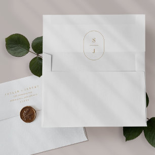 SHYLAH Minimal Gold Wedding Invitation Envelopes