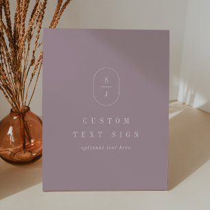 SHYLAH Minimalist Lilac Dusty Rose Custom Wedding Pedestal Sign