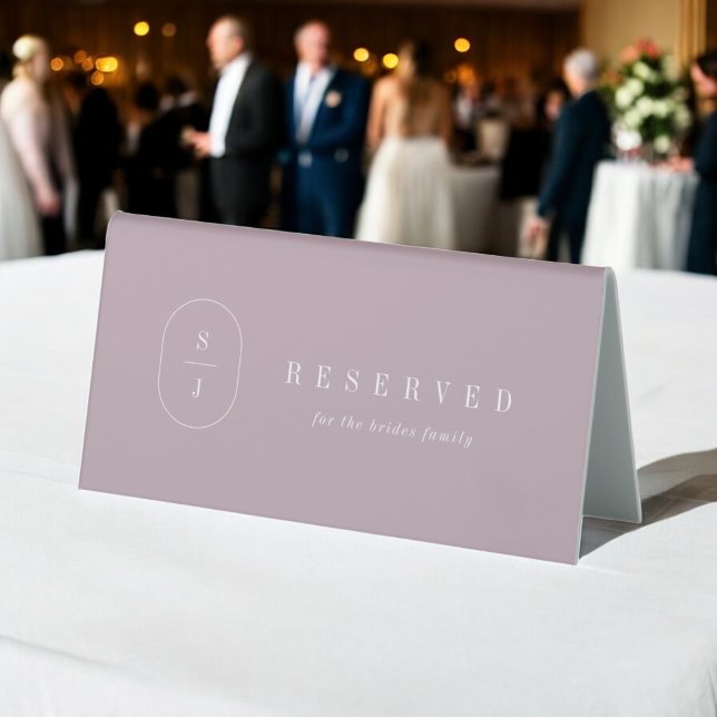 SHYLAH Modern Lilac Purple Mauve Wedding Reserved (SHYLAH Modern Lilac Purple Mauve Wedding Reserved Table Tent Sign)