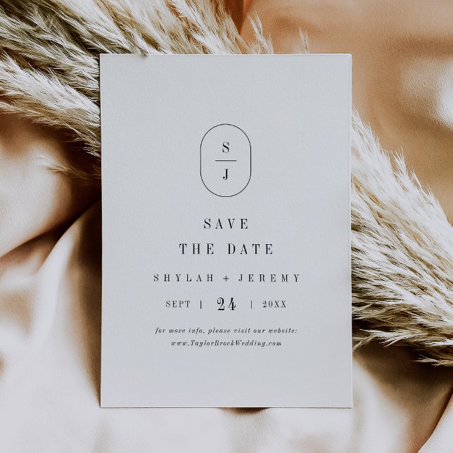 SHYLAH Neutral Elegant Black White Classic Wedding Save The Date (SHYLAH Neutral Elegant Black White Classic Wedding Save The Date)