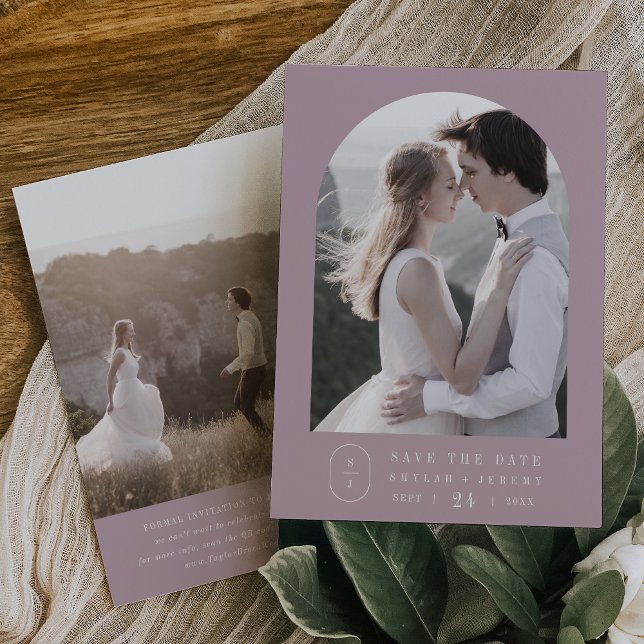 SHYLAH Purple Lilac Minimalist Dusty Rose Wedding Save The Date (SHYLAH Purple Lilac Minimalist Dusty Rose Wedding Save The Date)