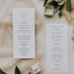 SHYLAH Simple Boho Modern Unique Monogram Wedding Programme<br><div class="desc">This simple boho modern unique monogram wedding program from the Shylah Collection is perfect for a classic wedding. The simple black and white design features a geometric oval monogram with the initials of the couple and an elegant yet boho feel. Include the names of the couple, the wedding date and...</div>