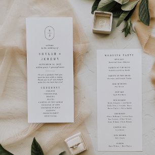 SHYLAH Simple Boho Modern Unique Monogram Wedding Programme