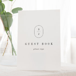 SHYLAH Simple Monogram Wedding Guest Book Sign