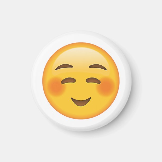 Shyly Smiling Face - Emoji Magnet (Front)
