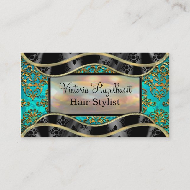 Shyvee Damask Elegant Professional 2" Business Card (Front)