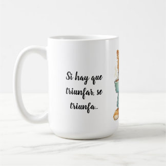 Si Hay Que Triunfar Grumpy Orange Cat Custom Quote Coffee Mug