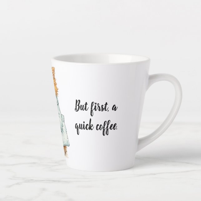Si Hay Que Triunfar Grumpy Orange Cat Custom Quote Latte Mug (Right)