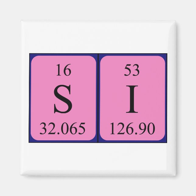 Si periodic table name magnet 1 (Front)