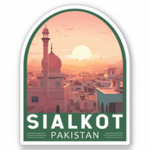 Sialkot Pakistan Travel Art Vintage