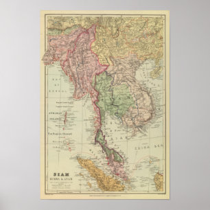 Siam, Burma and Anam Poster