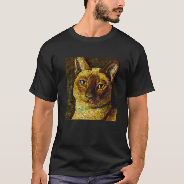 Siam Cat Portrait Gustav Klimt StyleKatzenbesitzer T-Shirt (Front)