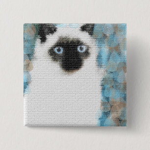 Siamese 15 Cm Square Badge