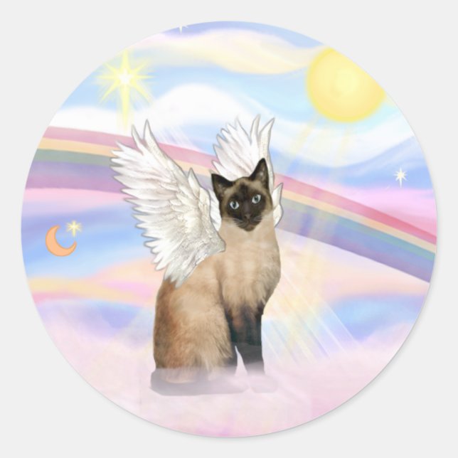 Siamese 22 - Clouds Classic Round Sticker (Front)