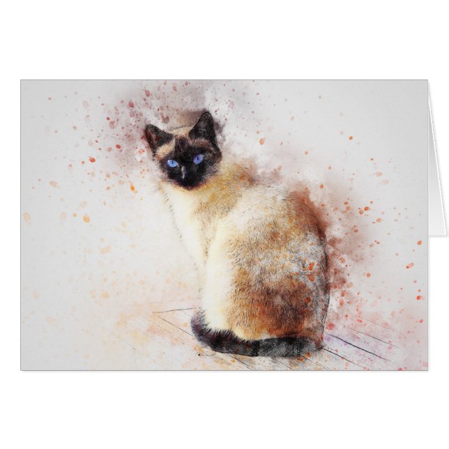 Siamese | Abstract | Watercolor (Front Horizontal)