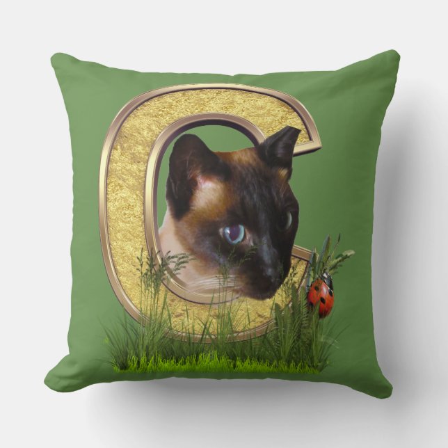 Siamese-Capital-Monogram letter C Cushion (Front)