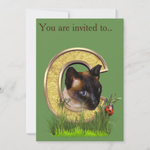 Siamese-Capital-Monogram letter C Invitation