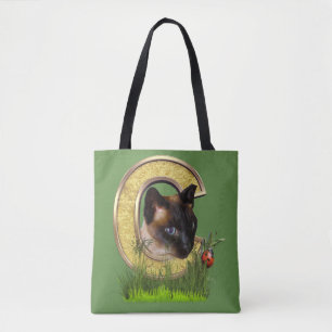 Siamese-Capital-Monogram letter C Tote Bag