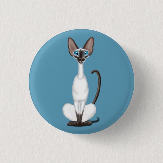 Siamese Cat 3 Cm Round Badge (Front)