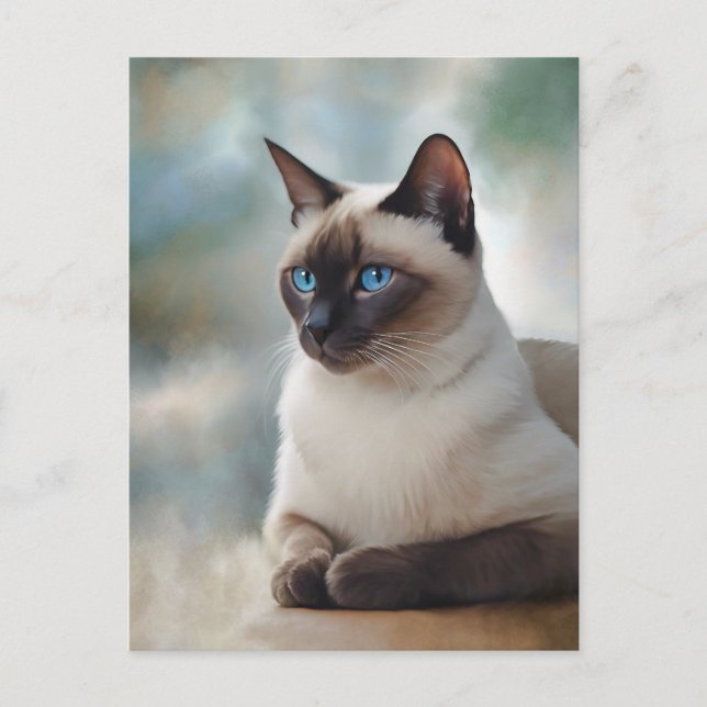Siamese Cat 749 Digital art Postcard (Front)