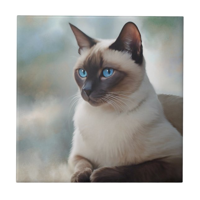 Siamese Cat 749 Digital art Tile (Front)