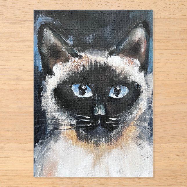 Siamese cat acrylic invitations (Front)
