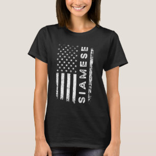 Siamese Cat American Flag Siamese T-Shirt