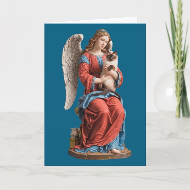 Siamese Cat and Angel Sympathy Card (Front)