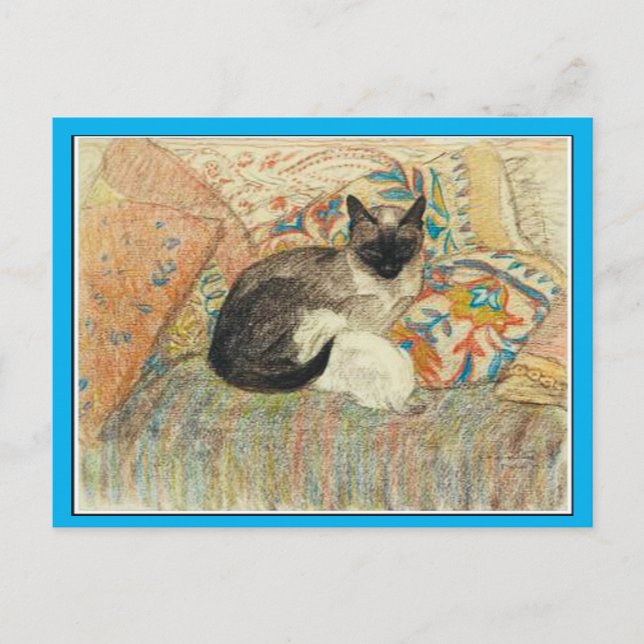 Siamese Cat and Kitten, Art by Steinlen,Fine Art Postcard (Front)