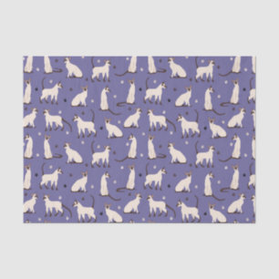 Siamese Cat and Paws Purple Tissue Paper
