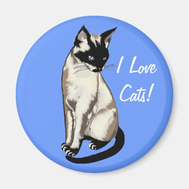 Siamese Cat Animal-lover Magnetic Gifts Magnet (Front)