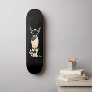 Siamese Cat Art Blue-Eyed Cat Lover Skateboard