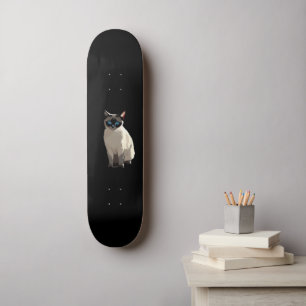 Siamese Cat Art Blue-Eyed Cat Lover Skateboard