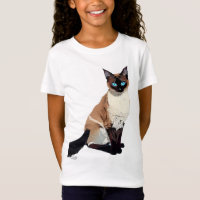 Siamese Cat Art Electric Blue-Eyed Cat Lover Child