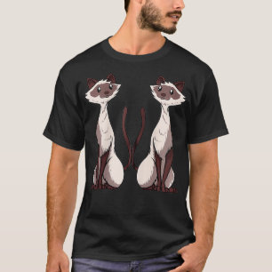 Siamese Cat Artwork Two Siamese Cat Love Zip T-Shirt