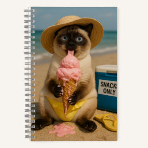 Siamese Cat at the Beach Notebook