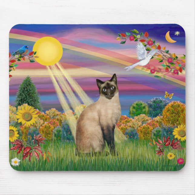 Siamese Cat - Autumn Sun Mouse Mat (Front)