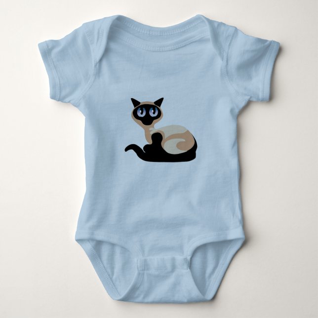 Siamese Cat Baby Bodysuit (Front)
