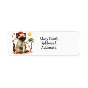 Siamese Cat  Beach themed for Christmas in July 